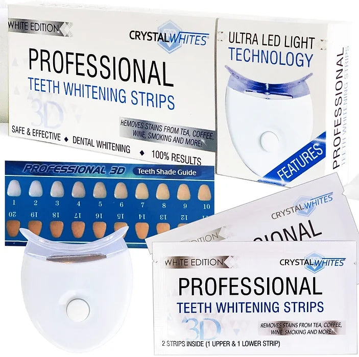 TEETH WHITENING STRIPS + LED LIGHT