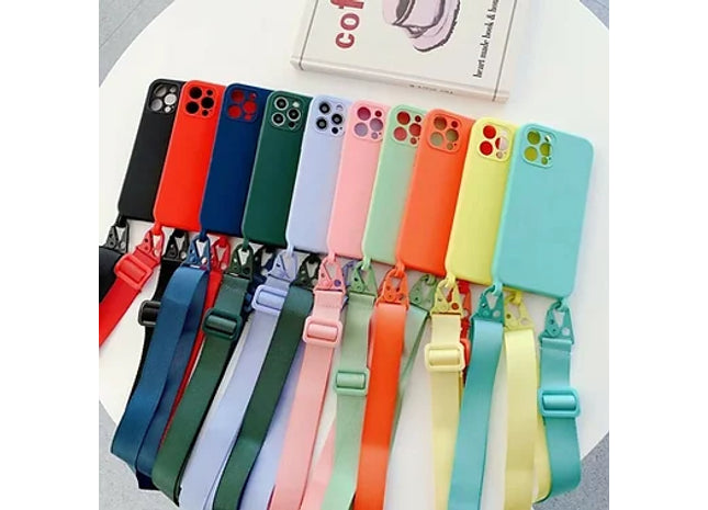 Crossbody Strap Liquid Silicone Phone Case