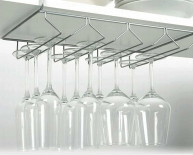 Under Shelf Cupboard Mounted Hanging Wine Rack