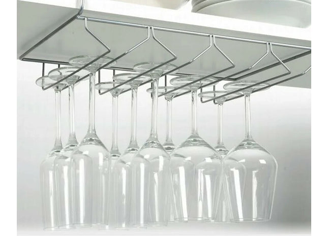 Under Shelf Cupboard Mounted Hanging Wine Rack
