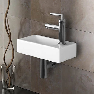 White Designed Cloakroom Hand Wash Basin