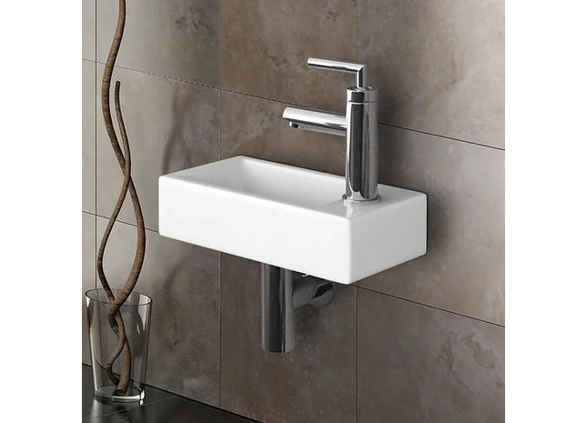 White Designed Cloakroom Hand Wash Basin