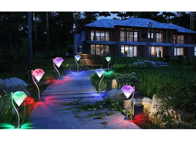 Colour-Changing LED Diamond Stake Lights