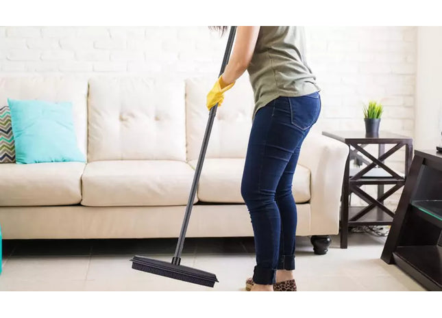 Extendable Rubber Broom with Scratch-Free Bristles
