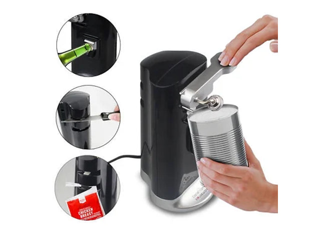 Electric Can Opener Tin Auto Multi Function Magnetic Beer Bottle Knife Sharpener