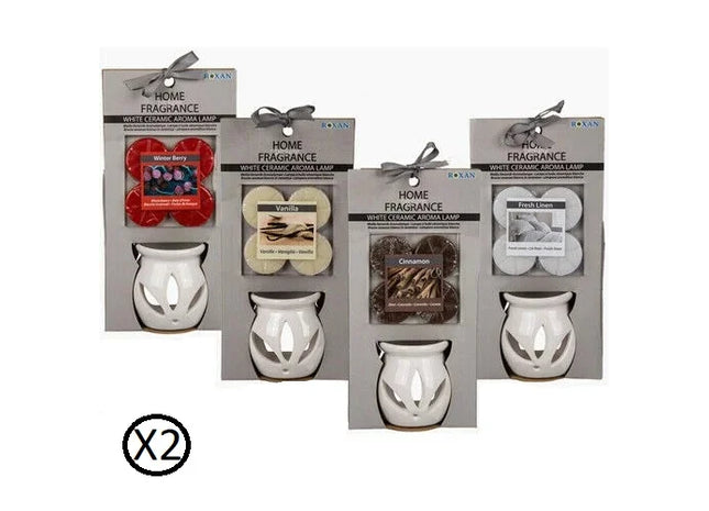 2 x Ceramic Oil Burners & 8 x Scented Wax Melts