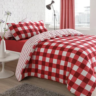 GINGHAM CHECK REVERSIBLE DUVET SET