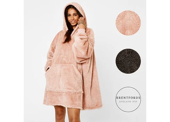 Brentfords Teddy Fleece Hoodie Blanket