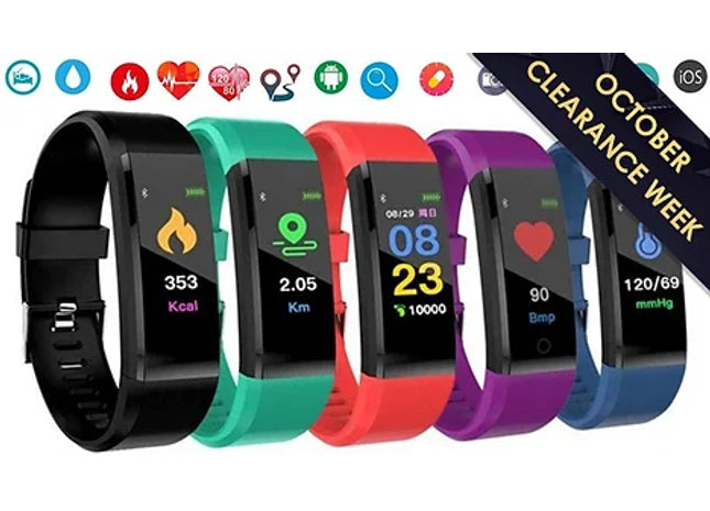 Fitness Tracker with Blood Pressure, Oxygen & Heart Rate Monitor