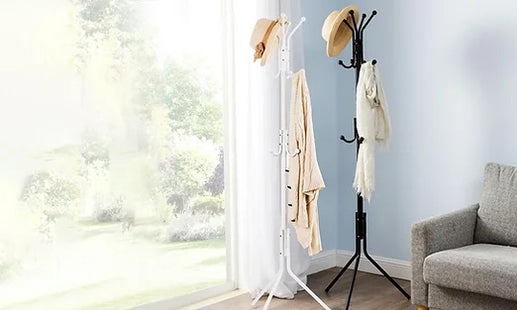 Black Twelve-Hook Coat Stand