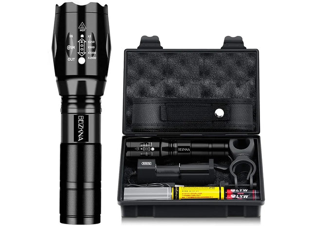 LED Torch Rechargeable Upgrade L2 CREE Super Bright Tactical Flashlight 2000