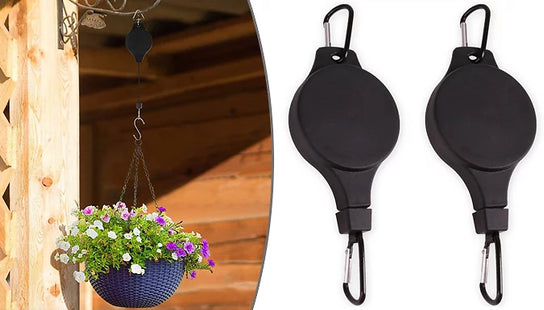 2 x Retractable Hanging Basket Hooks