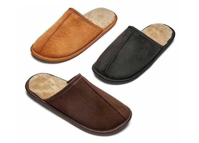 Men's Fur Lined Slippers - 4 Colours