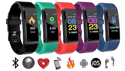 Fitness Tracker with Blood Pressure, Oxygen & Heart Rate Monitor
