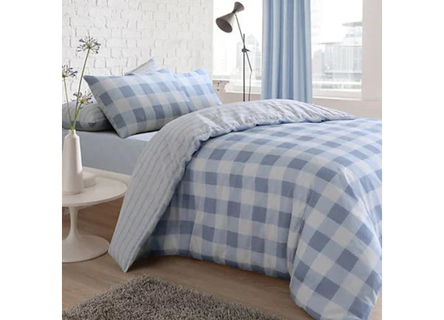 GINGHAM CHECK REVERSIBLE DUVET SET