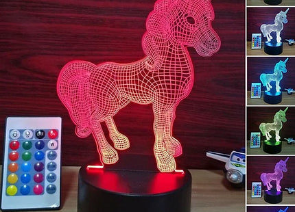 3D Unicorn Visual Night Light