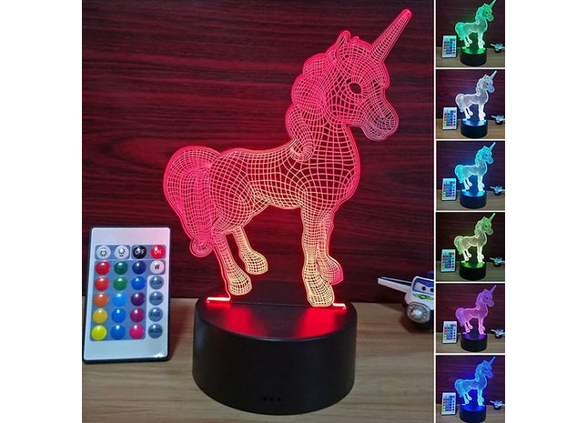 3D Unicorn Visual Night Light