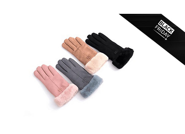 Windproof Sherpa Lined Winter Gloves