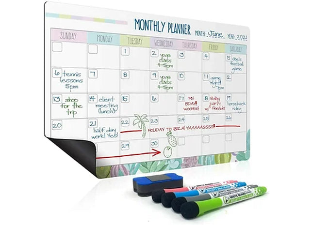 Erasable Magnetic Monthly Planner Whiteboard