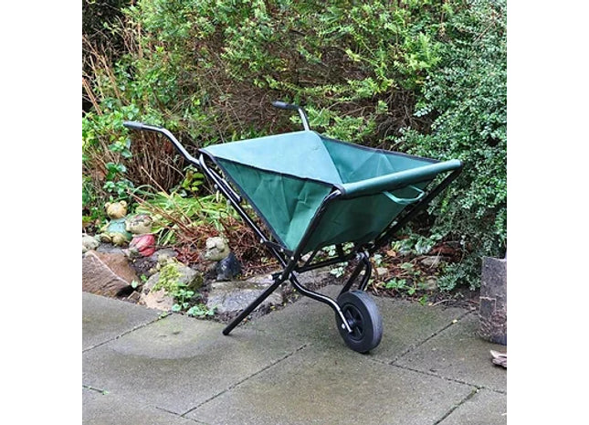 Fold Up Garden Wheelbarrow with Solid Rubber Tyre