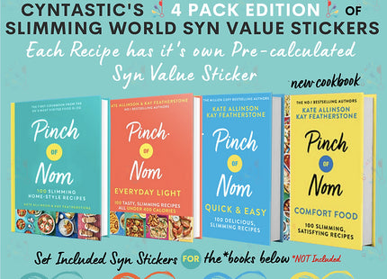 Slimming World Syn Value STICKERS FOR 4x PINCH OF NOM BOOKS