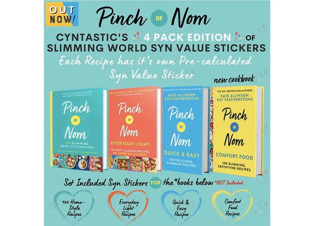 Slimming World Syn Value STICKERS FOR 4x PINCH OF NOM BOOKS