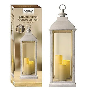 Cream Lantern with Candles