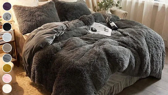 Luxury Faux Fur Throw or Duvet Sets - 8 Colours & 3 Sizes