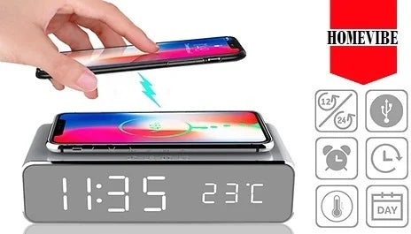 2-in-1 LED Alarm & Wireless Charging Station