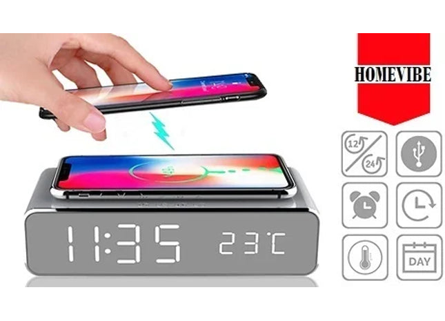 2-in-1 LED Alarm & Wireless Charging Station