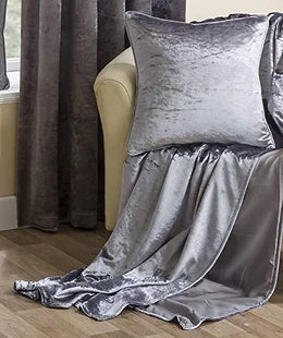 Splendour Silver Crushed Velvet Throw