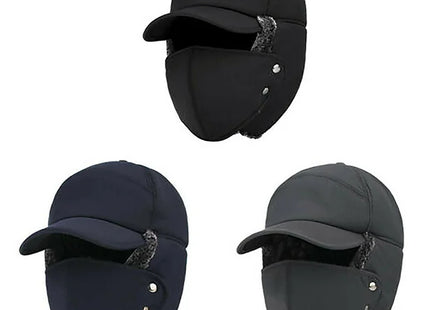 Mens Winter Trapper Trooper Hat with Ear Flap Face Cover