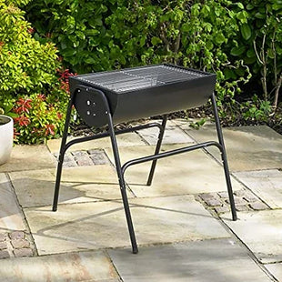 BBQ HALF BARREL BLACK STEEL GRILL