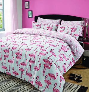Flamingo Duvet Cover And Pillowcase Set Double