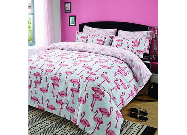 Flamingo Duvet Cover And Pillowcase Set Double