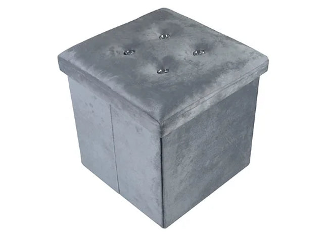 Diamante Faux Suede Storage Ottoman