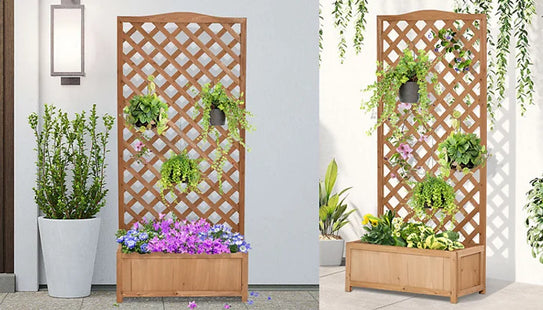 Wooden Lattice Planter
