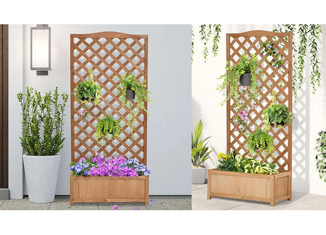 Wooden Lattice Planter