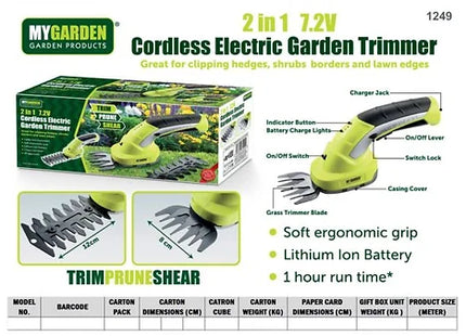 Electric Trimmer 2 in 1 Lithium-ion Cordless Garden Trimmer