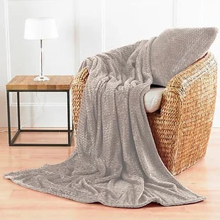 Chevron Design Microfibre Blanket Throws