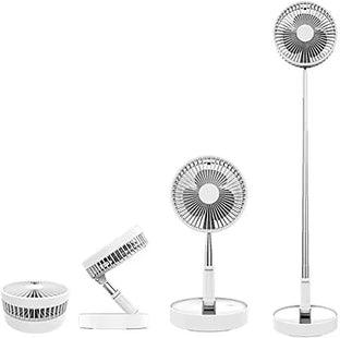 Folding Pedestal Stand Telescopic Fan - USB Rechargeable