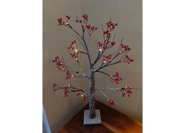 LED Snowy Christmas Tree With Berries 70cm