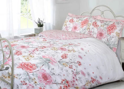 SKETCH FLORAL CORAL REVERSIBLE DUVET SET