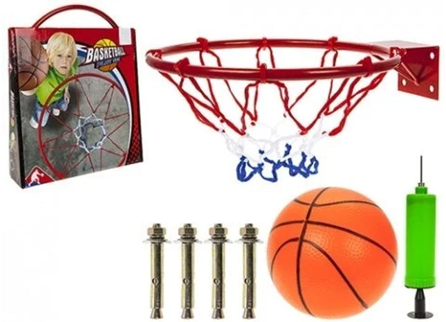 12.75" METAL BASKET BALL HOOP  WITH BALL AND PUMP