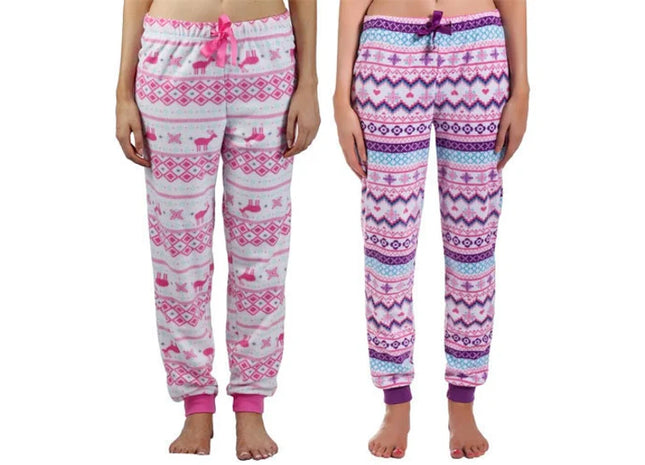 LADIES MICROFLEECE LOUNGE PANTS WITH CUFF