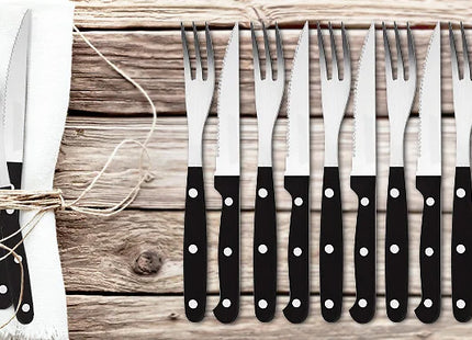 12-Piece Stainless Steel Steak Knives & Fork Set