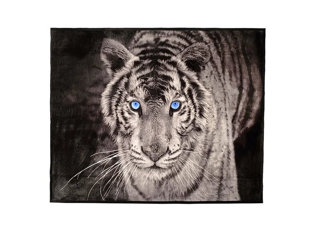 Luxury Tiger Print Faux Mink Blanket