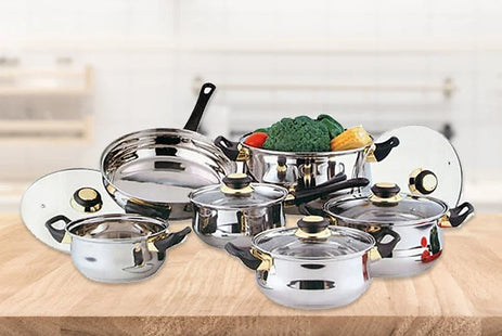 12pc Stainless-Steel Cookware Set