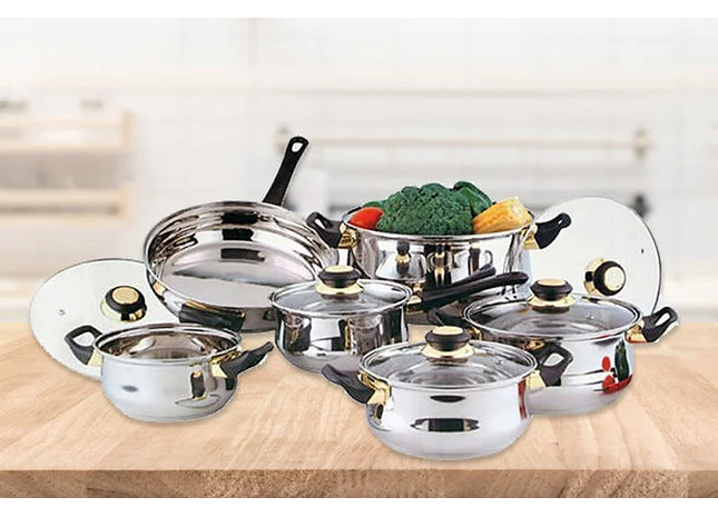 12pc Stainless-Steel Cookware Set