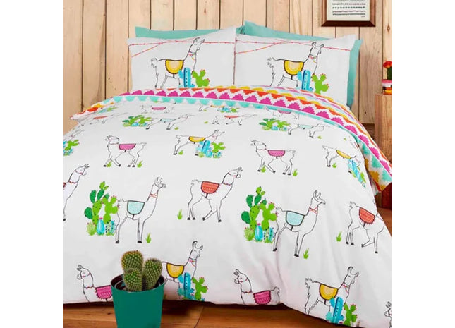 STUDIO ART HAPPY LLAMAS DUVET SET REVERSIBLE